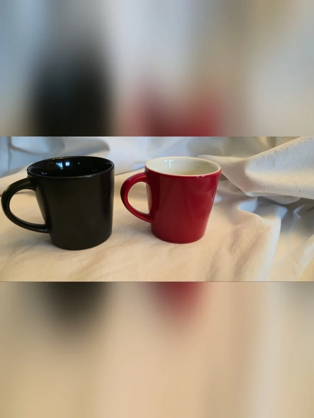 Starbucks 2015 Demitasse Espresso Cup Mug Demi 3 oz. Red and Black/lot of 2 mugs